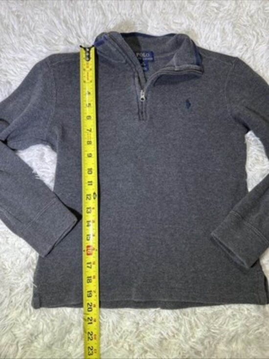 Polo Ralph Lauren 1/4 Zip Sweatshirt, 2Polo Big Pony,&button Up Youth Size 10/12 - Picture 5 of 16